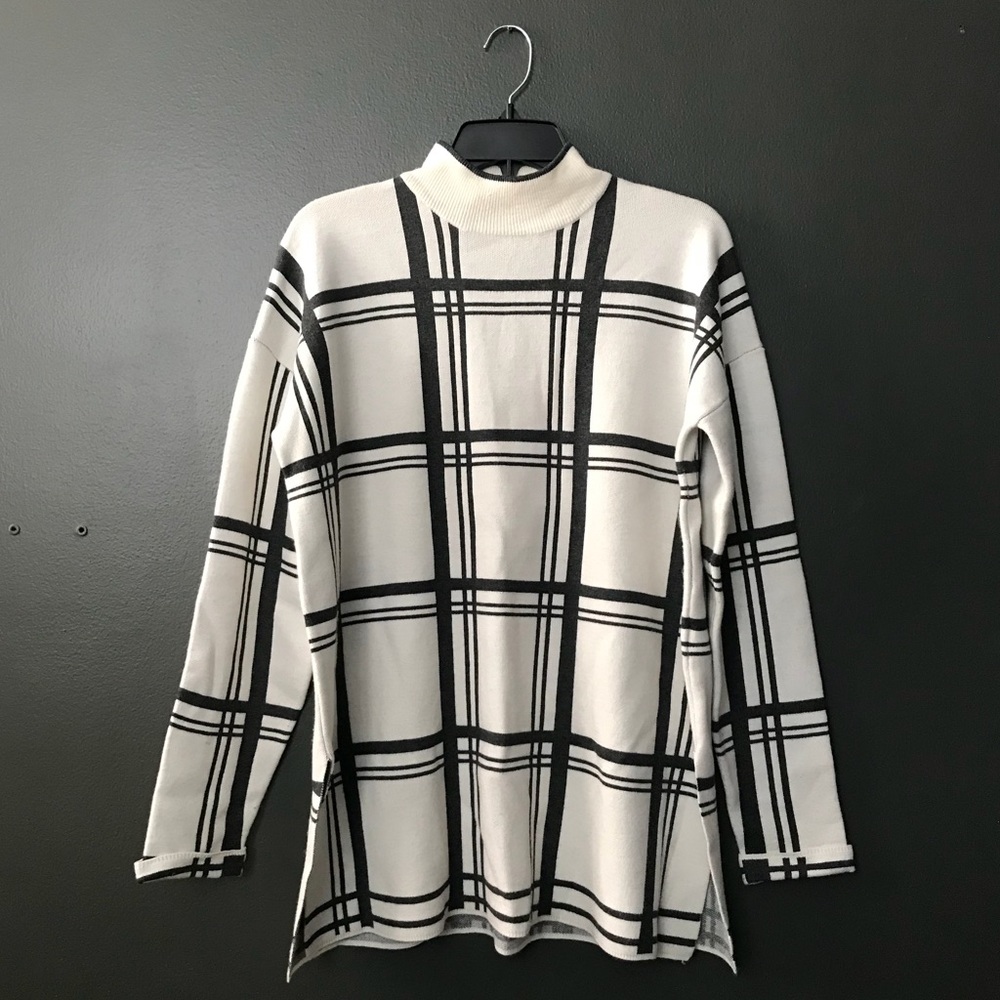 Top Shop black and white windowpane sweater